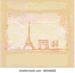 vintage retro Eiffel card