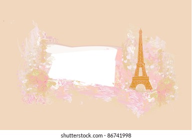 vintage retro Eiffel card