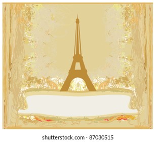 vintage retro Eiffel card