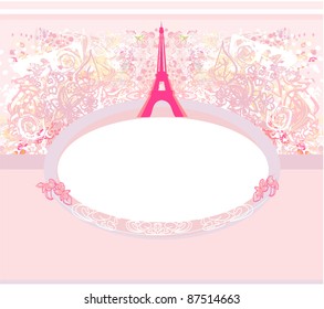 vintage retro Eiffel card