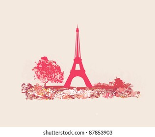 vintage retro Eiffel card