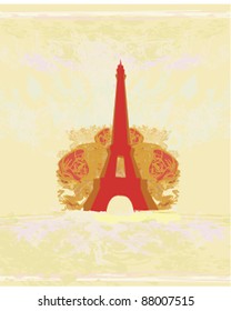 vintage retro Eiffel card