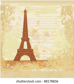 vintage retro Eiffel card