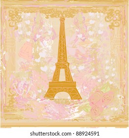 vintage retro Eiffel card