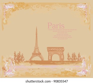 vintage retro Eiffel card