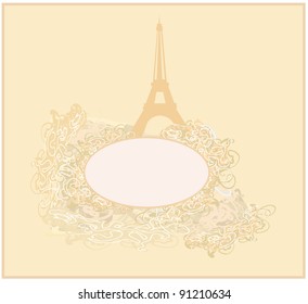 vintage retro Eiffel card