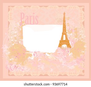 vintage retro Eiffel card