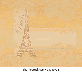 vintage retro Eiffel card
