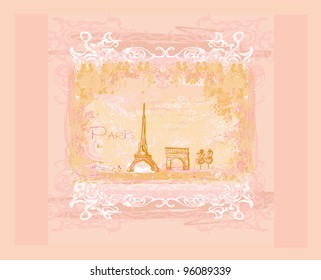 vintage retro Eiffel card