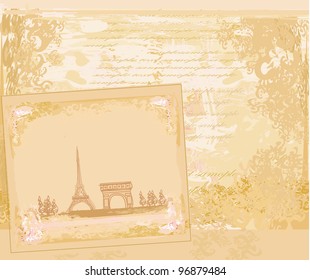 vintage retro Eiffel card