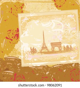 vintage retro Eiffel card