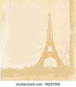 vintage retro Eiffel card