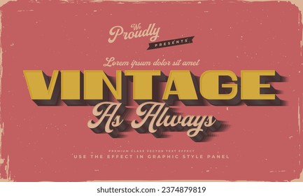 vintage retro embossed 3d realistic editable text effect alphabet font typography typeface