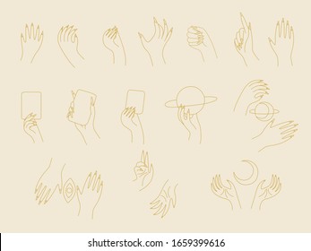 Vintage retro engraving style magic hand silhouette. spiritualistic session, witch's palm, cult of space and magic. Vector graphics