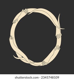 Vintage retro engraving style magic hand. spiritualistic session, witch's palm, cult of space and magic. Vector graphics
