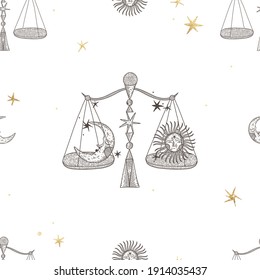 vintage vintage retro engraving style. zodiac sign and astrology. printing on gold foil