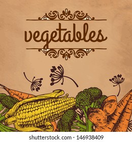 Vintage retro farm fresh poster design 