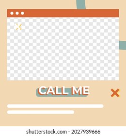 Vintage retro feed design social media post template