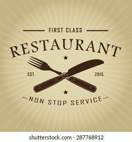 Vintage Retro First Class Restaurant Seal