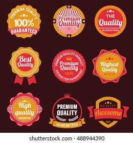 Vintage retro flat badges labels shopping discounts