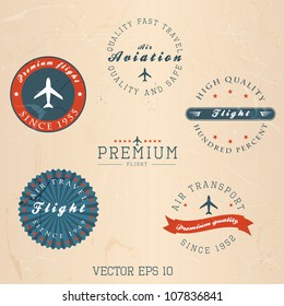 Vintage retro flight badge. Vector