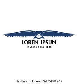 Vintage Retro Flying Eagle Hawk Falcon Bird Silhouette Illustration Design Vector