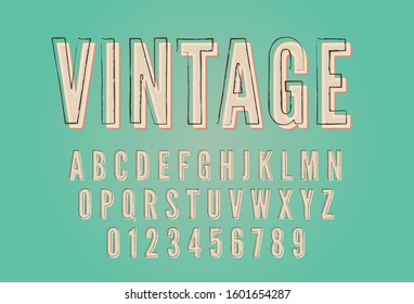 Vintage Retro Font 3d Extrude Text Stock Vector (Royalty Free ...