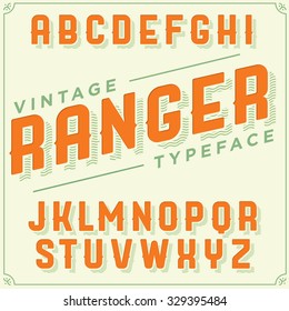 Vintage retro font. Vector retro type for label design and decoration. - Shutterstock ID 329395484