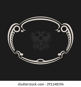 vintage retro frame. Abstract black background. Vector illustration