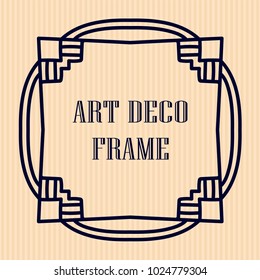 Vintage retro frame in Art Deco style. Template for design