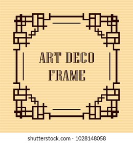 Vintage retro frame in Art Deco style. Template for design