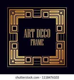 Vintage retro frame in Art Deco style. Creative template in style of 1920s. Vector illustration. EPS 10