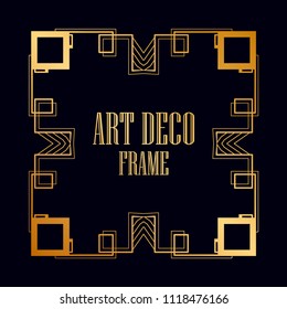 Vintage retro frame in Art Deco style. Creative template in style of 1920s. Vector illustration. EPS 10