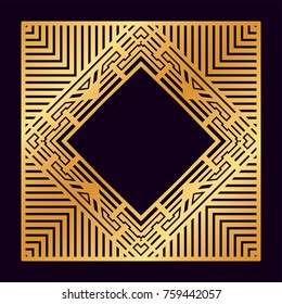 Vintage retro frame in Art Deco. Template for design. Vector illustration.