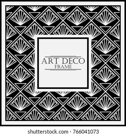 Vintage retro frame in Art Deco style. Template for design. Vector illustration.