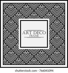 Vintage retro frame in Art Deco style. Template for design. Vector illustration.