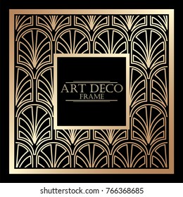Vintage retro frame in Art Deco style. Template for design. Vector illustration.