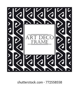 Vintage retro frame in Art Deco style. Template for design. Vector illustration.