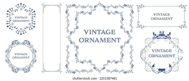 Vintage, retro frame with oriental pattern.  certificate background, certificate border.