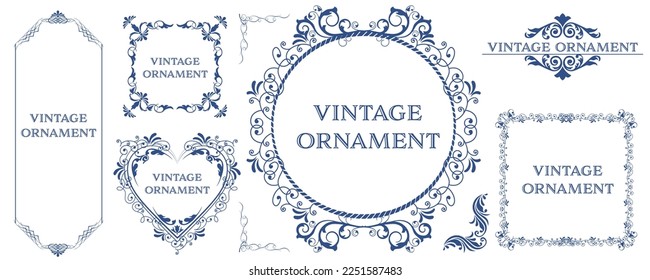 Vintage, retro frame with oriental pattern.  certificate background, certificate border.