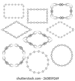 Vintage retro frame set isolated on white background. Calligraphic design elements.