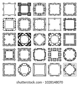 Vintage retro frames set in Art Deco style. Template for design