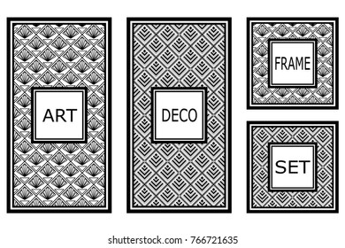 Vintage retro frames set in Art Deco style. Template for design. Vector illustration