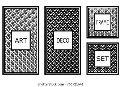 Vintage retro frames set in Art Deco style. Template for design. Vector illustration
