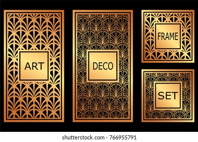 Vintage retro frames set in Art Deco style. Template for design. Vector illustration