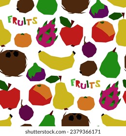 Vintage retro fruit vector seamless pattern. Abstract ornament of geometric shape of fruit. Modern stylish background for home and textile printing, tiles, wallpaper and packaging. Geometry.