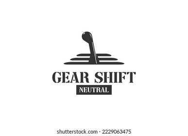 Vintage Retro Gear Shift Car for Race Service Garage Workshop Logo Design