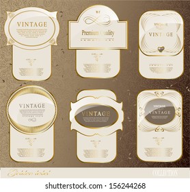 Vintage Retro gold label/can be used for invitation, congratulation or website layout vector