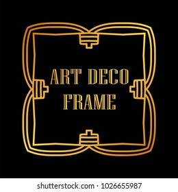 Vintage retro golden frame in Art Deco style. Template for design