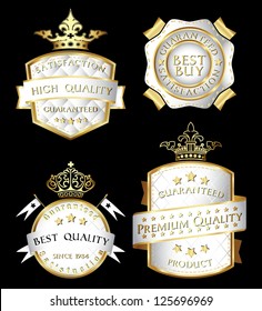 vintage retro golden quality labels